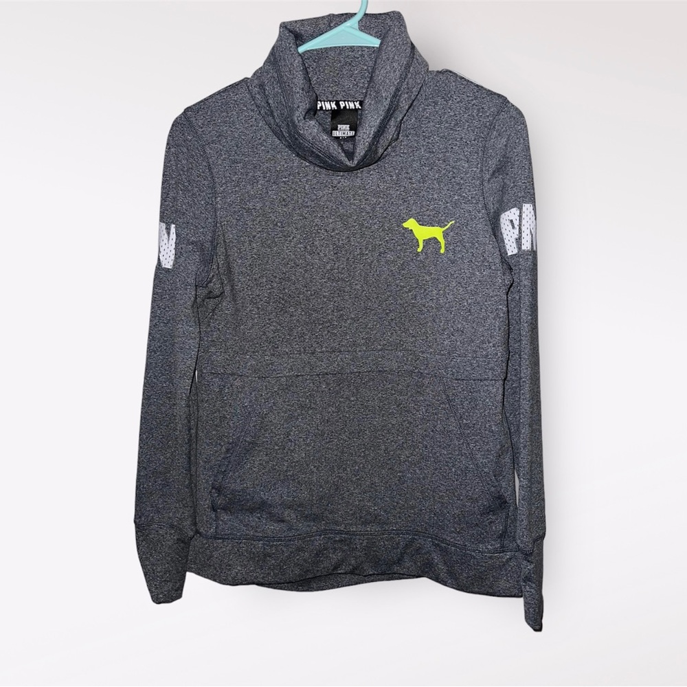 Victoria Secret PINK Gray Pull Over| Womens Turtle Neck Hoodie | Size Small